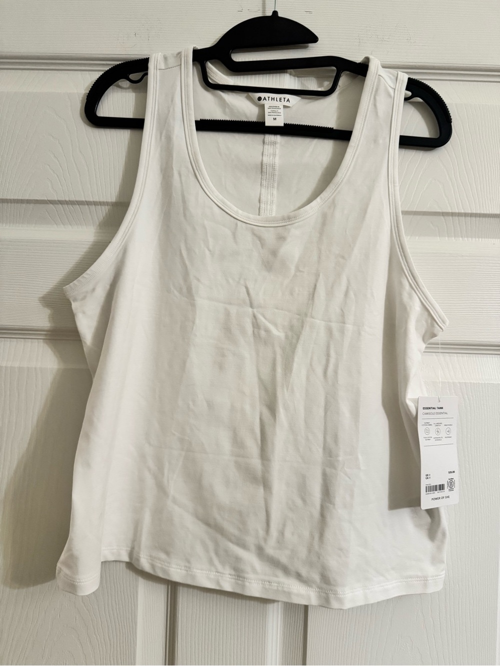 NWT Athleta Essential Tank White Supima Cotton Size M $35